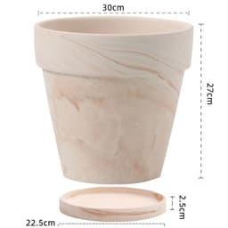image-Gradient Macchiato Red And White Pottery Natural Pot Vegetarian Burning Breathable And Absorbent Large Type Green Plants Meaty