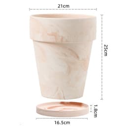 image-Gradient Macchiato Red And White Pottery Natural Pot Vegetarian Burning Breathable And Absorbent Large Type Green Plants Meaty