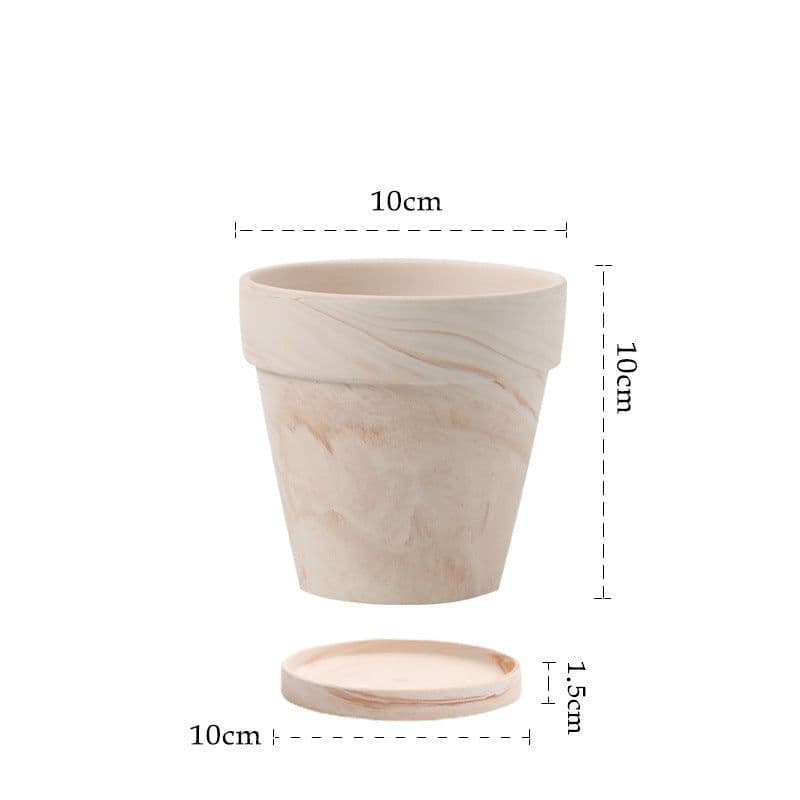 image-Gradient Macchiato Red And White Pottery Natural Pot Vegetarian Burning Breathable And Absorbent Large Type Green Plants Meaty