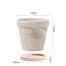 image-Gradient Macchiato Red And White Pottery Natural Pot Vegetarian Burning Breathable And Absorbent Large Type Green Plants Meaty