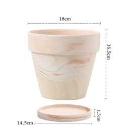 image-Gradient Macchiato Red And White Pottery Natural Pot Vegetarian Burning Breathable And Absorbent Large Type Green Plants Meaty