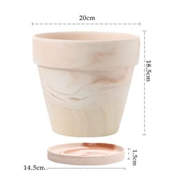 image-Gradient Macchiato Red And White Pottery Natural Pot Vegetarian Burning Breathable And Absorbent Large Type Green Plants Meaty