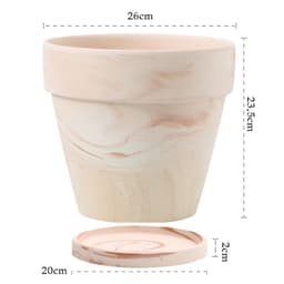 image-Gradient Macchiato Red And White Pottery Natural Pot Vegetarian Burning Breathable And Absorbent Large Type Green Plants Meaty