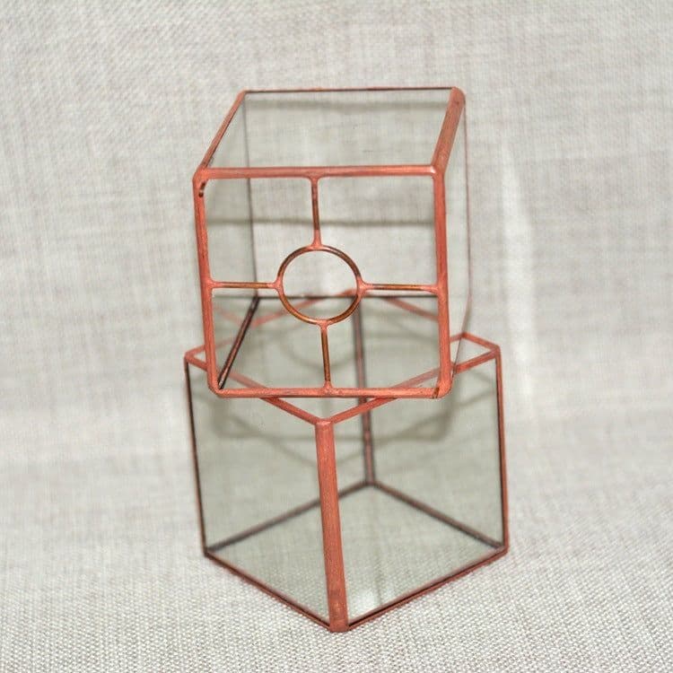 image-Vintage Glass Succulent Flower Pot Furnishings