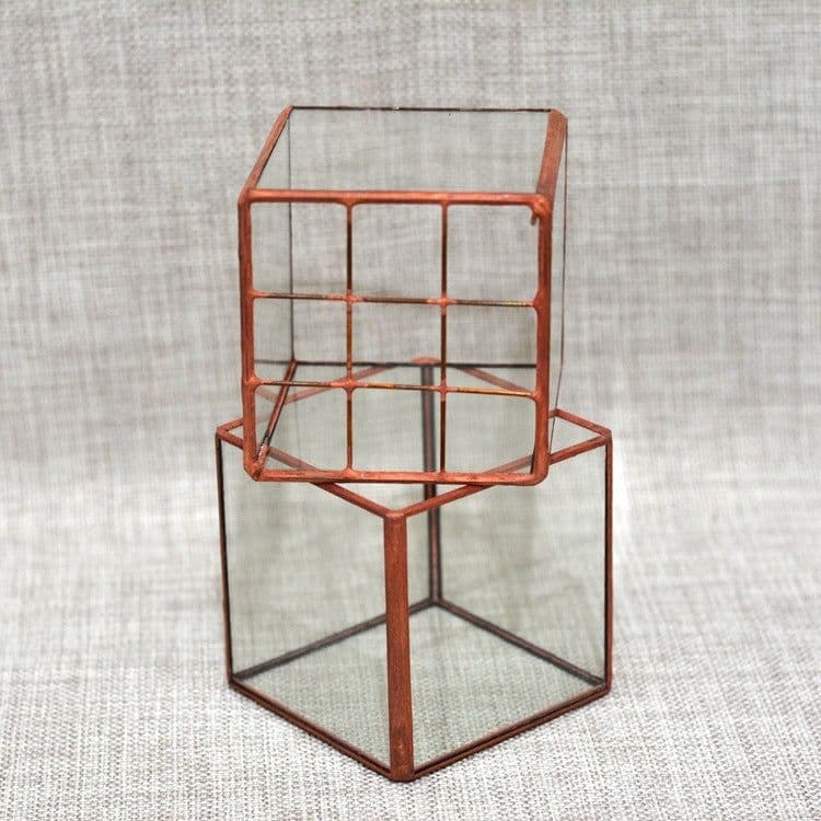 image-Vintage Glass Succulent Flower Pot Furnishings