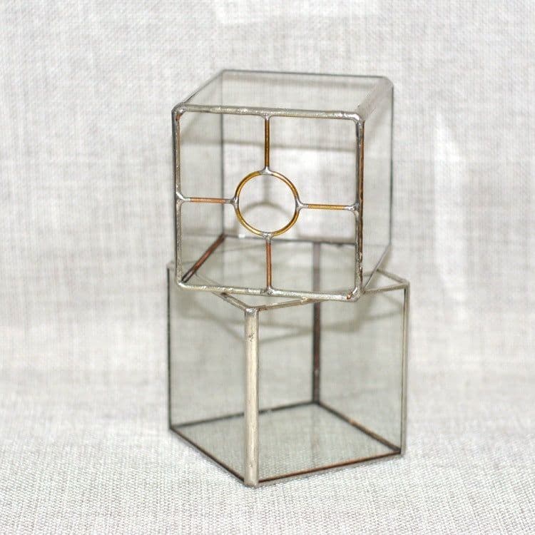 image-Vintage Glass Succulent Flower Pot Furnishings