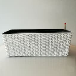 image-Balcony Rattan Long Flower Pot Automatic Water Feeding Lazy Flower Pot Large Planting Basin