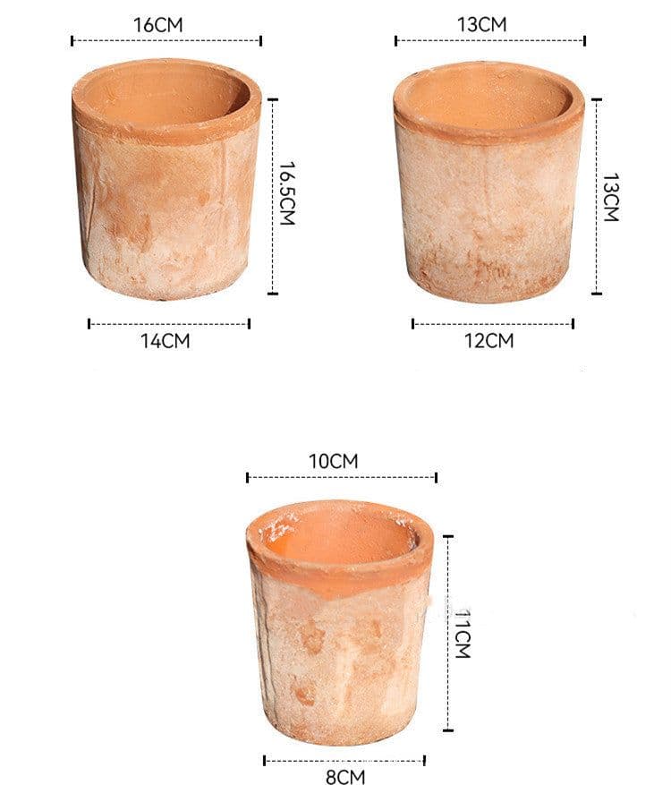 image-Thick Clay Earthen Pot Breathable Succulents Outdoor Balcony Soil Ceramic Basin