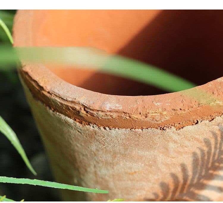image-Thick Clay Earthen Pot Breathable Succulents Outdoor Balcony Soil Ceramic Basin