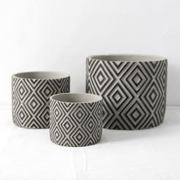 image-Cement Flower Pot Green Plant Diamond Pattern Vase Creative Retro Nordic INS