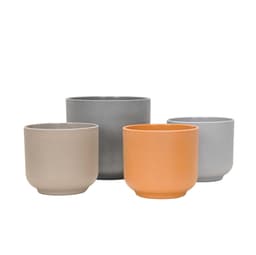 image-Plastic Flowerpot Multi-color Frosted Table Small Flower Pot