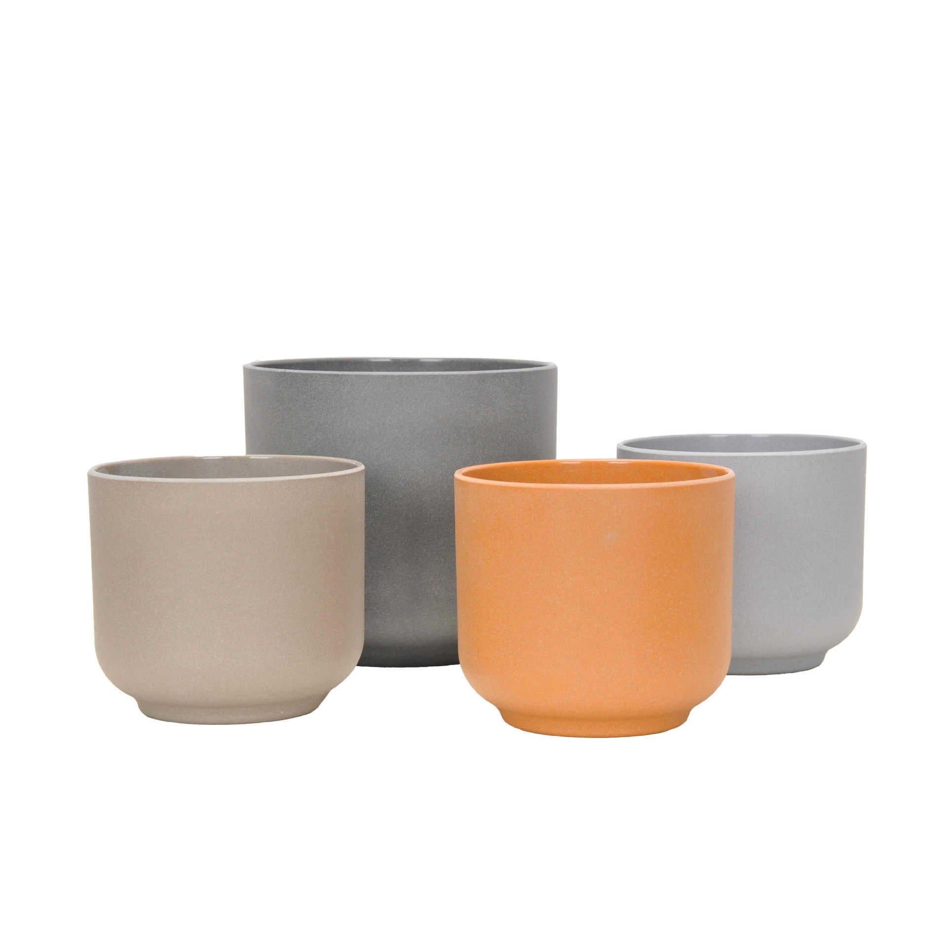 image-Plastic Flowerpot Multi-color Frosted Table Small Flower Pot