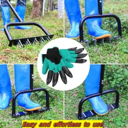 image-Lawn Aerator Tool Manual Metal Spike Grass Aeration With Dethatching Rake 15 Iron Spikes For Yard And Garden Compacted Soil Aerator Tool Black