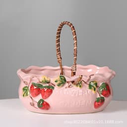 image-Creative Color Painted Strawberry Large And Small Diameter Succulent Flower Pot