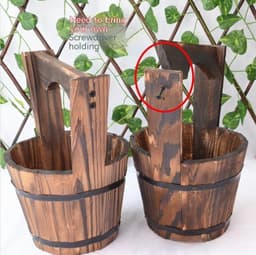image-Horticultural Carbonization Anti-corrosion Wooden Succulent Flower Pots