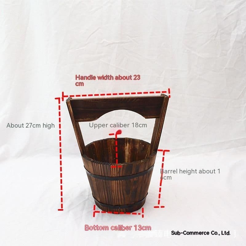 image-Horticultural Carbonization Anti-corrosion Wooden Succulent Flower Pots