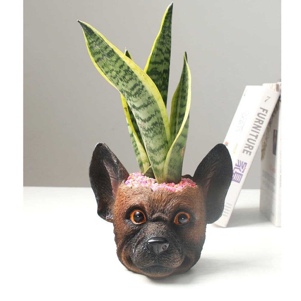 image-Synthetic Resin Personalized Dog Flower Pot Crafts Ornaments