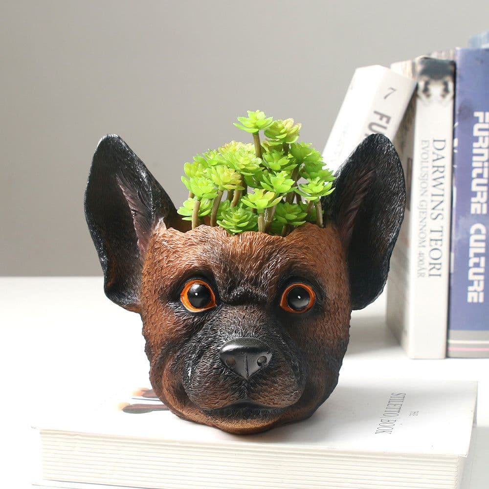 image-Synthetic Resin Personalized Dog Flower Pot Crafts Ornaments