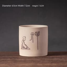 image-Simple Ceramic Succulent Flower Pot Indoor Stoneware Breathable Plant Thumb Pot Combination Set Table Decoration Small Ornaments