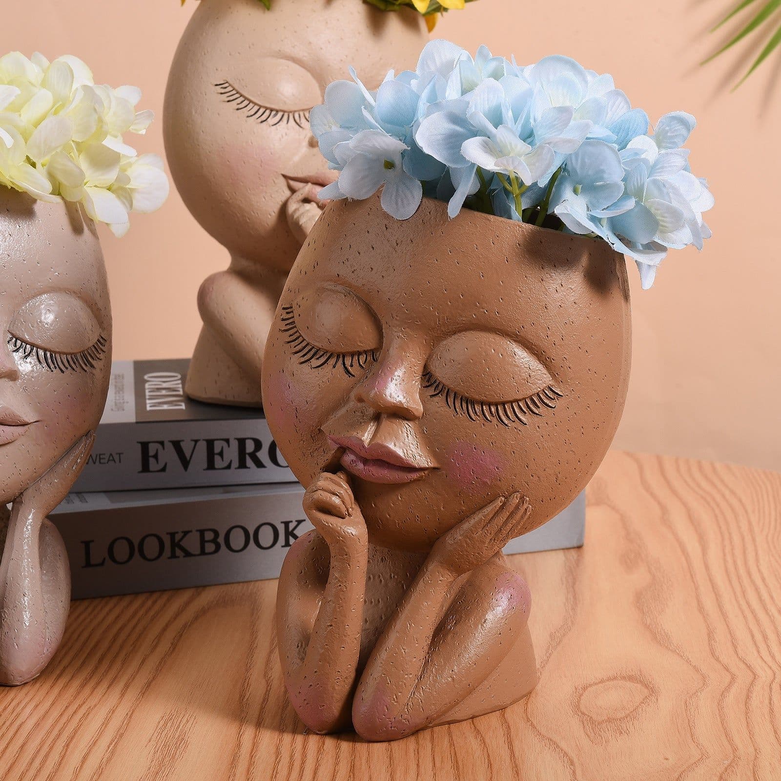 image-Resin Container For Succulent Plant Flowerpots