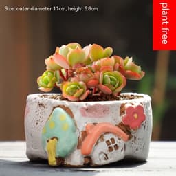 image-Cute And Creative Large Caliber Combination Pot With Meat And Flower Pots