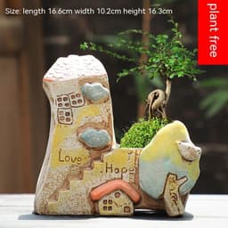 image-Cute And Creative Large Caliber Combination Pot With Meat And Flower Pots