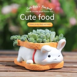 image-Succulent Small Flower Pot Home Office Green Plant Resin Bonsai Decorations