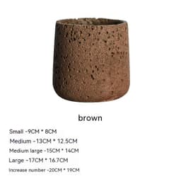 image-Nordic Cement Flowerpot Creative Volcanic Rock Breathable Greenery Potted Pot With Tray Flowerpot