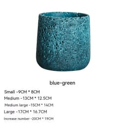 image-Nordic Cement Flowerpot Creative Volcanic Rock Breathable Greenery Potted Pot With Tray Flowerpot