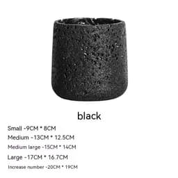 image-Nordic Cement Flowerpot Creative Volcanic Rock Breathable Greenery Potted Pot With Tray Flowerpot