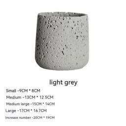 image-Nordic Cement Flowerpot Creative Volcanic Rock Breathable Greenery Potted Pot With Tray Flowerpot