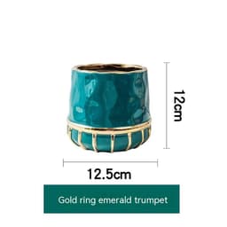 image-Succulent Flower Pot Golden Edge Home Decoration Wind Marbling Gift Ceramic