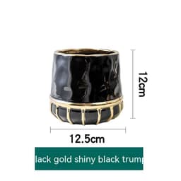 image-Succulent Flower Pot Golden Edge Home Decoration Wind Marbling Gift Ceramic