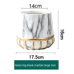 image-Succulent Flower Pot Golden Edge Home Decoration Wind Marbling Gift Ceramic