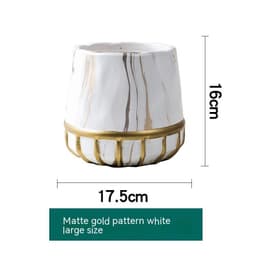 image-Succulent Flower Pot Golden Edge Home Decoration Wind Marbling Gift Ceramic