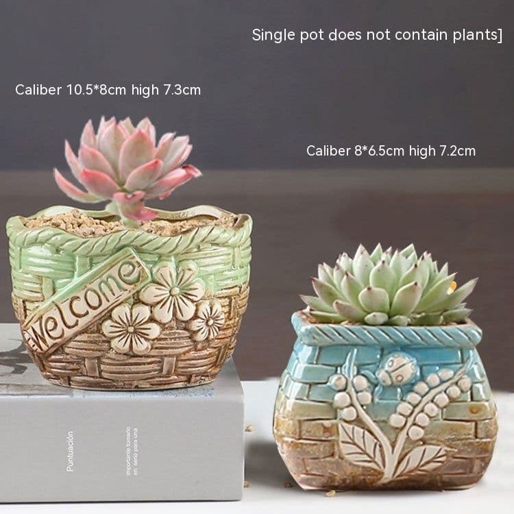 image-Succulent Bonsai Braised Purple Sand Simple Small Flower Pot
