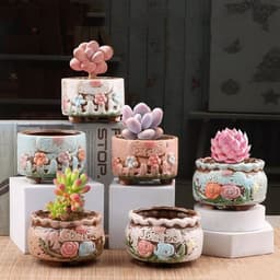 image-Succulent Bonsai Braised Purple Sand Simple Small Flower Pot