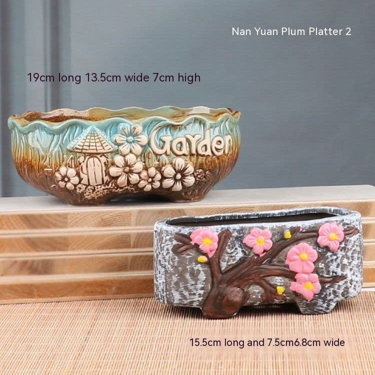 image-Succulent Bonsai Braised Purple Sand Simple Small Flower Pot