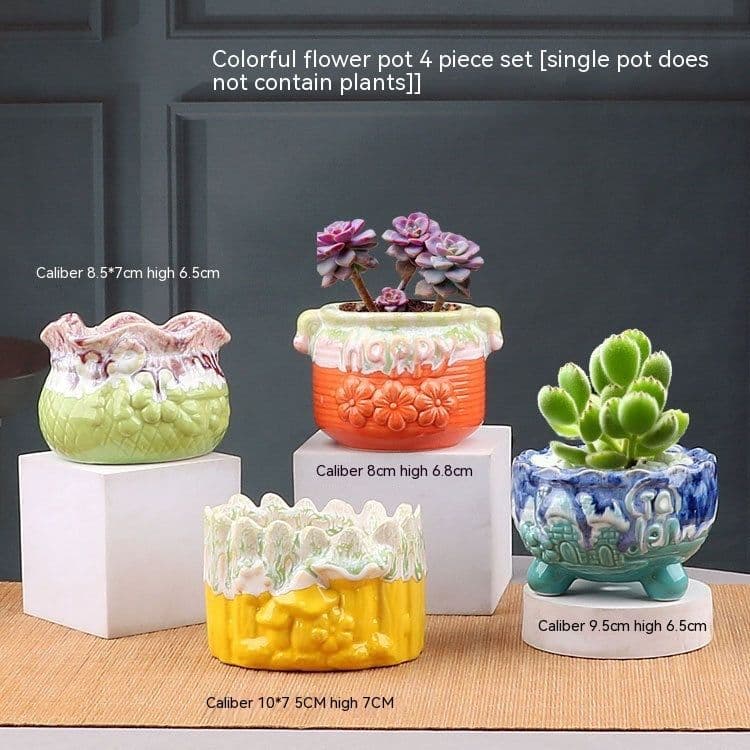 image-Succulent Bonsai Braised Purple Sand Simple Small Flower Pot