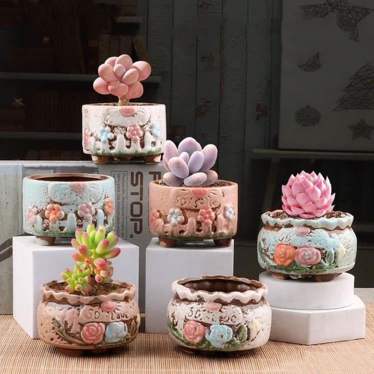image-Succulent Bonsai Braised Purple Sand Simple Small Flower Pot