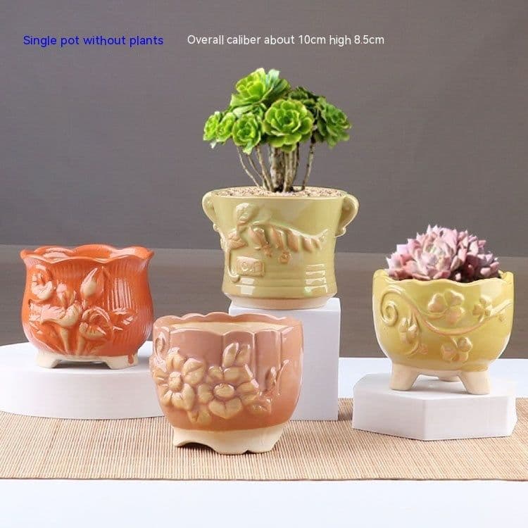 image-Succulent Bonsai Braised Purple Sand Simple Small Flower Pot