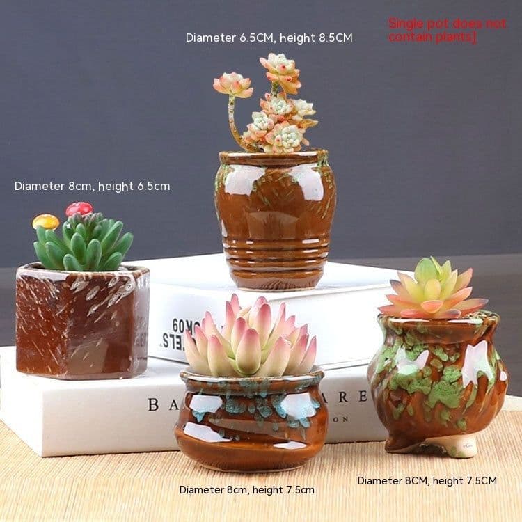 image-Succulent Bonsai Braised Purple Sand Simple Small Flower Pot