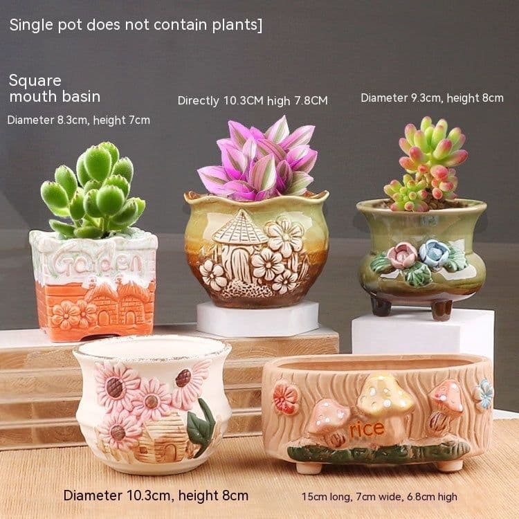 image-Succulent Bonsai Braised Purple Sand Simple Small Flower Pot