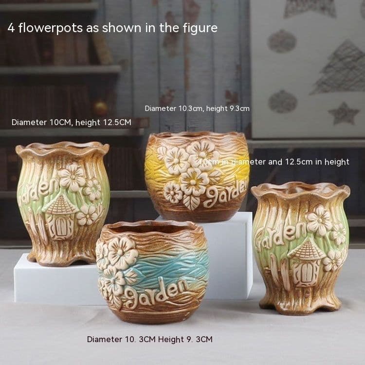 image-Succulent Bonsai Braised Purple Sand Simple Small Flower Pot