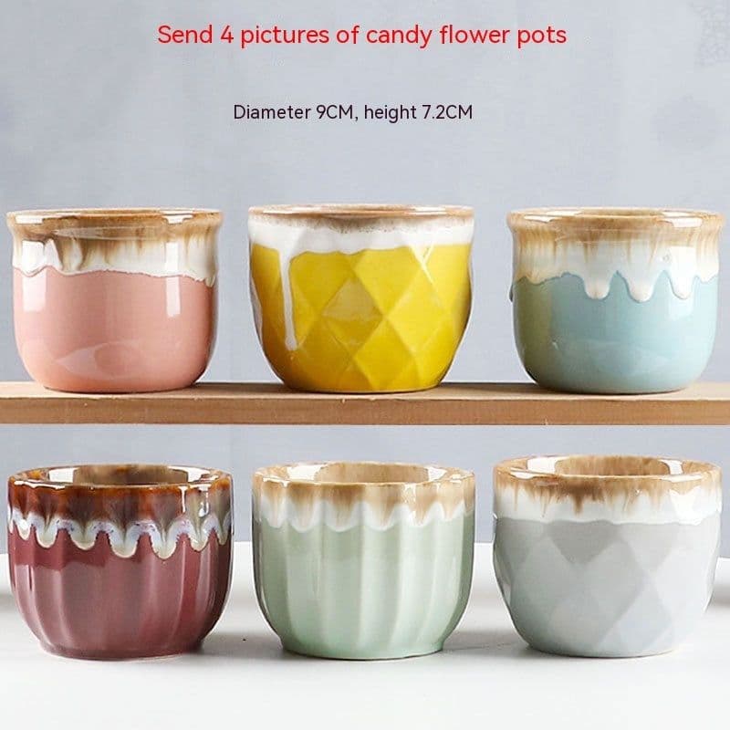 image-Succulent Bonsai Braised Purple Sand Simple Small Flower Pot