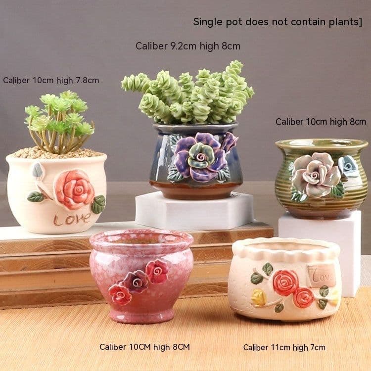 image-Succulent Bonsai Braised Purple Sand Simple Small Flower Pot