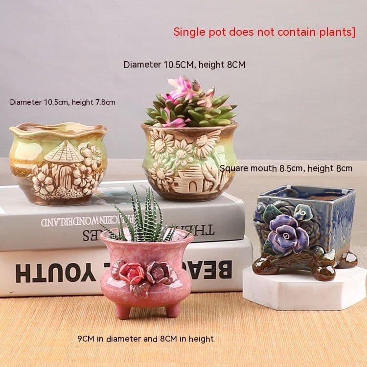 image-Succulent Bonsai Braised Purple Sand Simple Small Flower Pot