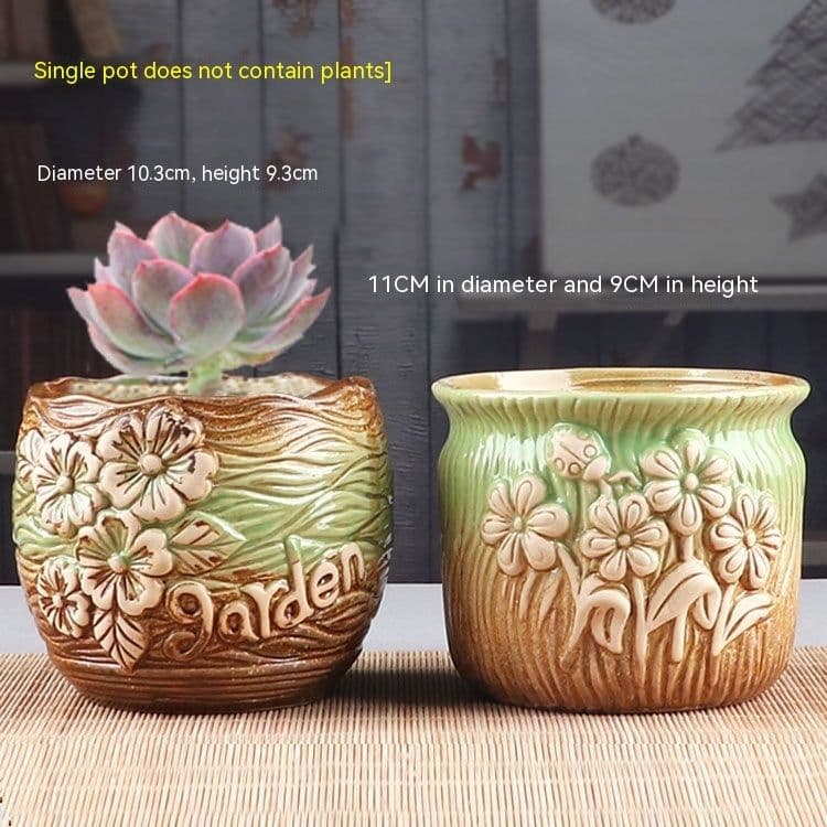 image-Succulent Bonsai Braised Purple Sand Simple Small Flower Pot