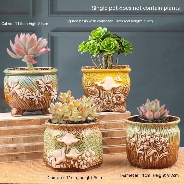 image-Succulent Bonsai Braised Purple Sand Simple Small Flower Pot