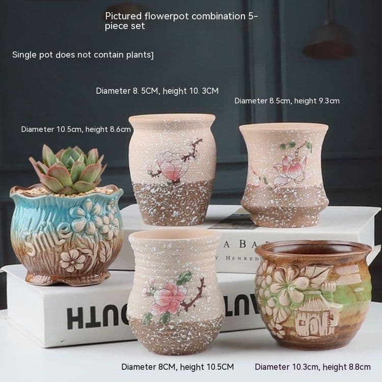 image-Succulent Bonsai Braised Purple Sand Simple Small Flower Pot